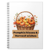 パンプキンキス&ハーベストウィーズ秋デザインオーバーシ ノートブック (正面)