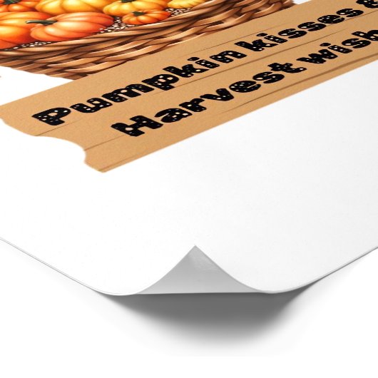 パンプキンキス&ハーベストウィーズ秋デザインオーバーシ ポスター (角)