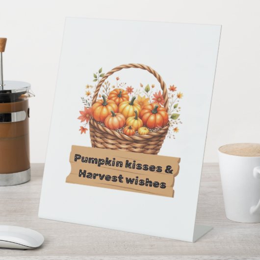 パンプキンキス&ハーベストウィーズ秋デザインオーバーシ 台座サイン (インサイチュ)