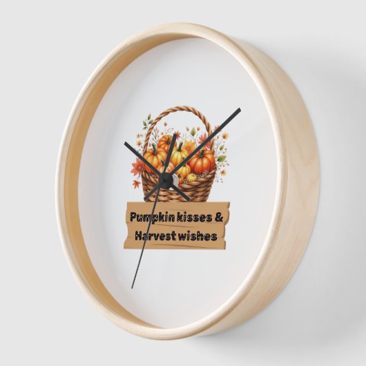 パンプキンキス&ハーベストウィーズ秋デザインオーバーシ 壁時計 (傾斜)