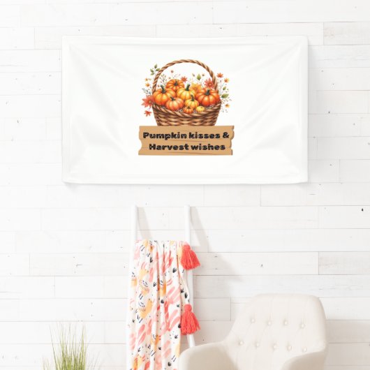 パンプキンキス&ハーベストウィーズ秋デザインオーバーシ 横断幕 (インサイチュ)