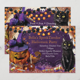 パンプキンキャットハローウィンパーティ招待状 招待状