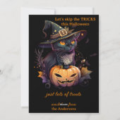 パンプキンキャットファンタジーハロウィンホリデーカード シーズンカード (裏面)