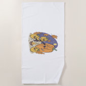 パンプキンキャンプファイアセレナーデ ビーチタオル (正面)