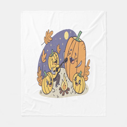 パンプキンキャンプファイアセレナーデ フリースブランケット (正面)