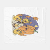 パンプキンキャンプファイアセレナーデ フリースブランケット (正面(横))