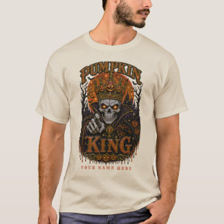 パンプキンキング スケルトン クラウン ハロウィン ライニストーン Tシャツ