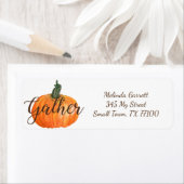 パンプキンギャザー秋感謝祭カスタム住所 ラベル (インサイチュ)