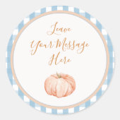 パンプキンギンガム誕生日ここにあなたのメッセージを愛する ラウンドシール (正面)