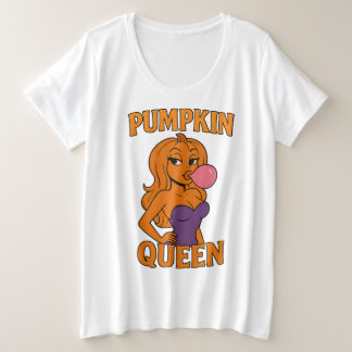 パンプキンクイーン | ハロウィーン グラム プラスサイズTシャツ