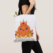 パンプキンクイーン | 秋の雰囲気 ハロウィンTシャツ トートバッグ (クローズアップ)