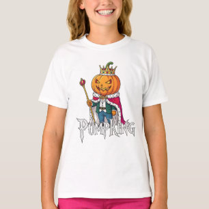 パンプキングハロウィンクールパンプキおもしろいンキングデザイン Tシャツ