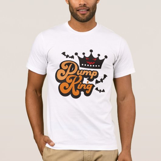 パンプキングハロウィンシャツ大人カボチャシャツ Tシャツ (正面)