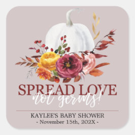 パンプキングハンドサニタイザラベルパーソナライズされた秋 スクエアシール