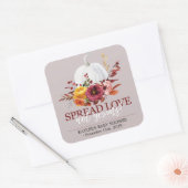 パンプキングハンドサニタイザラベルパーソナライズされた秋 スクエアシール (封筒)