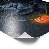 パンプキングペンダント付きハロウィーンブラックキャット4" X 6" フォトプリント            (角)