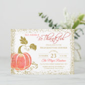 パンプキングリッター感謝祭ディナー招待状 サンキューカード (スタンド正面)