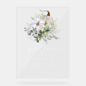 パンプキングリーン秋ブライダルシャワーウェルカムサイン アクリルサイン (正面)