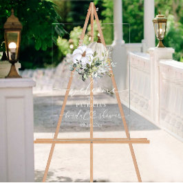 パンプキングリーン秋ブライダルシャワーウェルカムサイン アクリルサイン