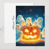 パンプキングローゴーストパーティー水彩 シーズンカード (正面/裏面)