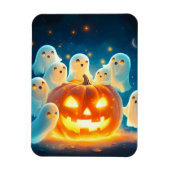 パンプキングロー幽霊パーティー水彩 マグネット (縦)