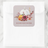 パンプキング秋ベビーシャワーのお願い スクエアシール (バッグ)