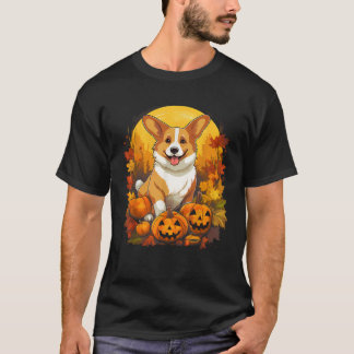 パンプキンコルギドッグハロウィンサンクスギビング Tシャツ