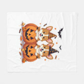 パンプキンコルギパーティー フリースブランケット (正面(横))