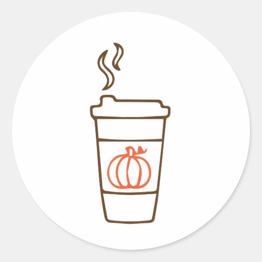 パンプキンコーヒーカップ ラウンドシール (正面)
