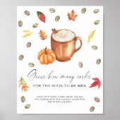 パンプキンコーヒーブライダルシャワーいくつコルク ポスター (正面)