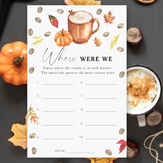 パンプキンコーヒーブライダルシャワーどこで私たちはゲーム