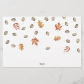 パンプキンコーヒーブライダルシャワーアドバイスとウィッシュ 便箋 (裏面)