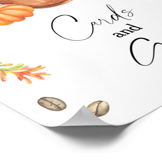 パンプキンコーヒーブライダルシャワーカードとギフト ポスター (角)