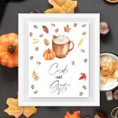 パンプキンコーヒーブライダルシャワーカードとギフト ポスター
