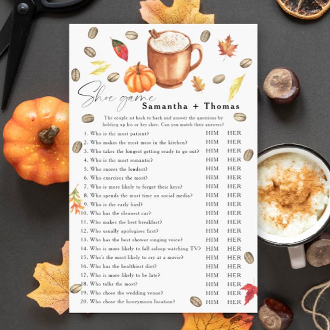 パンプキンコーヒーブライダルシャワーシューゲーム (クリエイターアップロード済み)