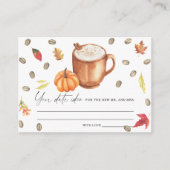 パンプキンコーヒーブライダルシャワーデイトナイトアイディア エンクロージャーカード (正面)