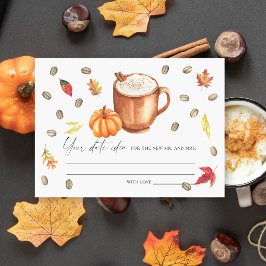 パンプキンコーヒーブライダルシャワーデイトナイトアイディア エンクロージャーカード