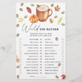 パンプキンコーヒーブライダルシャワー彼女はむしろゲームをする (正面)