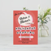 パンプキンサインモダンハロウィン結婚ズ 招待状 (スタンド正面)