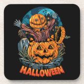 パンプキンサプライズ |ハロウィーンかかしコルクドリンク コースター (正面)