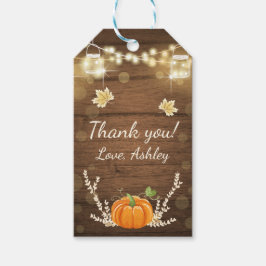 パンプキンサンキューラベル素朴秋ウッドライト ギフトタグ