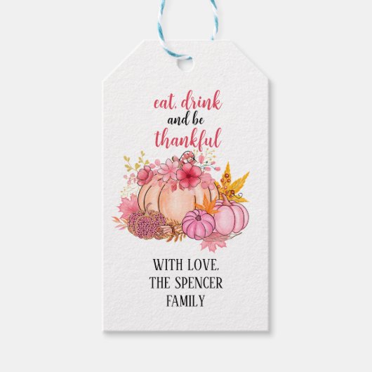 パンプキンサンクスギビングサンキューラベル ギフトタグ (正面)