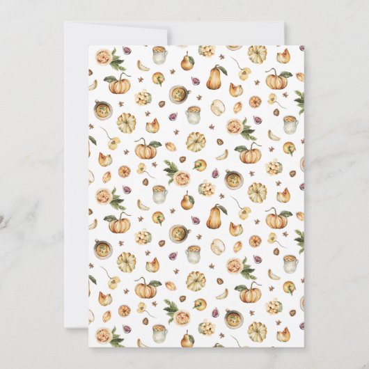 パンプキンサンクスギビングディナー招待状 招待状 (裏面)