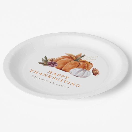 パンプキンサンクスギビング紙プレート ペーパープレート (アングル)