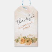 パンプキンサンクフルファミリー秋サンクスギビング ギフトタグ (正面)