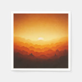 パンプキンサンセット秋グラデーションデコップナプキンス スタンダードカクテルナプキン (正面)