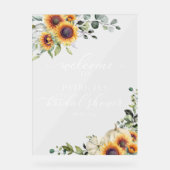 パンプキンサンフラワーズ秋ブライダルシャワーウェルカムサイン アクリルサイン (正面)