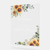 パンプキンサンフラワーズ秋ブライダルシャワーウェルカムサイン アクリルサイン (傾斜)