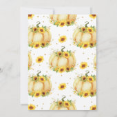 パンプキンサンフラワーフローラ金ゴールドグリッターベビーシャワー サンキューカード (裏面)