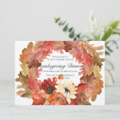 パンプキンサンフラワーリースサンクスギビングディナー 招待状 (スタンド正面)